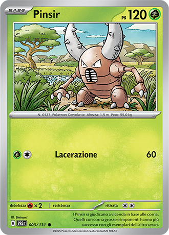 Pinsir 003/131 Reverse Holo - ITA - Near Mint - Scarlatto e Violetto - Evoluzioni Prismatiche - Carta Pokemon