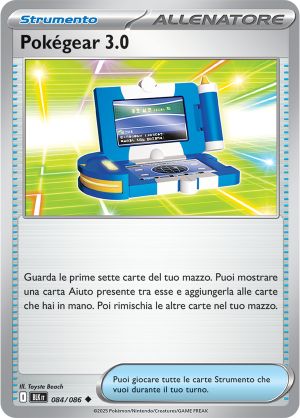 311Pokégear 3.0 BLK 084/086 Reverse Holo - ITA - Near Mint - Scarlatto e Violetto - Luce Nera - Carta Pokemon