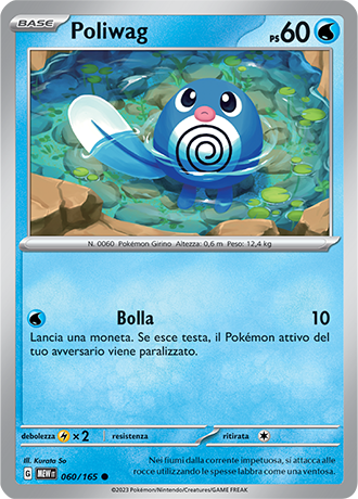 Poliwag 060/165 Reverse Holo - ITA - Mint - Scarlatto e Violetto - 151 - Carta Pokemon