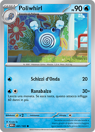 Poliwhirl 061/165 - ITA - Near Mint - Scarlatto e Violetto - 151 - Carta Pokemon