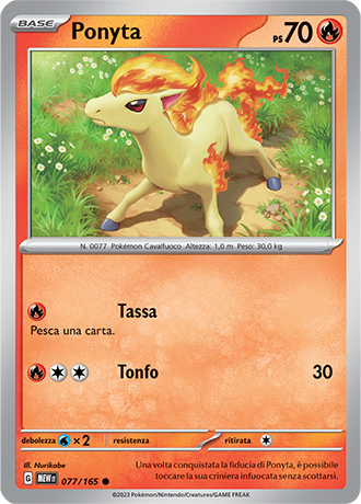 Ponyta 077/165 Reverse Holo - ITA - Mint - Scarlatto e Violetto - 151 - Carta Pokemon