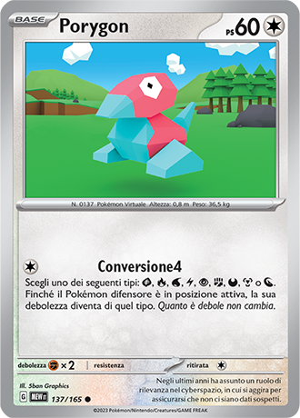 Porygon 137/165 - ITA - Mint - Scarlatto e Violetto - 151 - Carta Pokemon