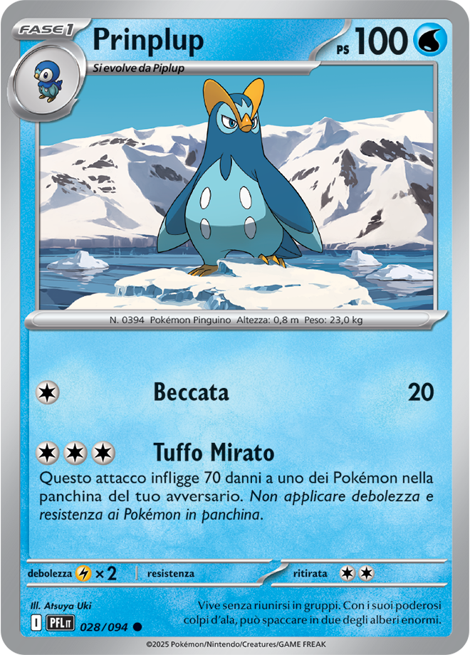 Prinplup PFL 028/094 - ITA - Near Mint - Megaevoluzione - Fiamme Spettrali - Carta Pokemon