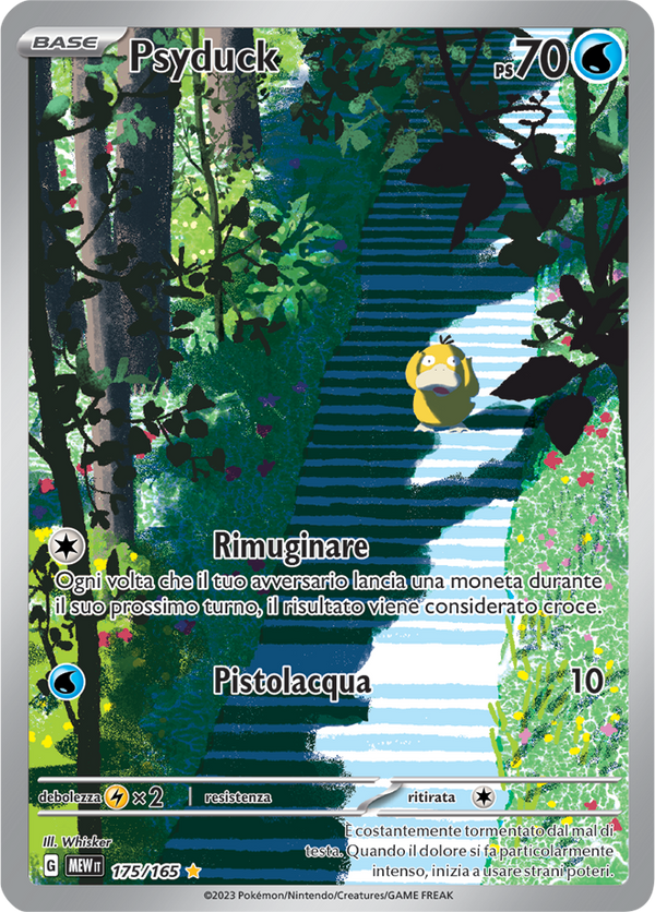 Psyduck 175/165 Illustrazione Rara - ITA - Near Mint - Scarlatto e Violetto - 151 - Carta Pokemon