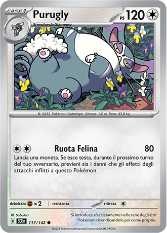 Purugly 117/142 - ITA - Near Mint - Scarlatto e Violetto - Corona Astrale - Carta Pokemon
