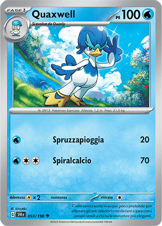 Quaxwell 053/198 Reverse Holo - ITA - Near Mint - Scarlatto e Violetto - Carta Pokemon