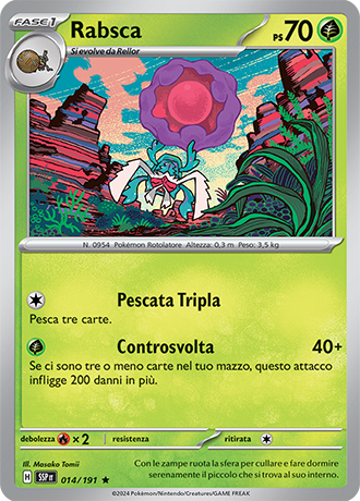 Rabsca 014/191 Reverse Holo - ITA - Near Mint - Scarlatto e Violetto - Scintille Folgoranti - Carta Pokemon