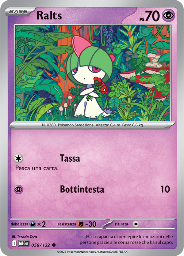 Ralts MEG 058/132 Reverse Holo - ITA - Near Mint - Megaevoluzione - Carta Pokemon