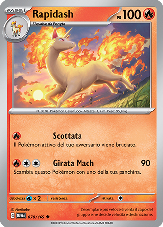 Rapidash 078/165 - ITA - Near Mint - Scarlatto e Violetto - 151 - Carta Pokemon