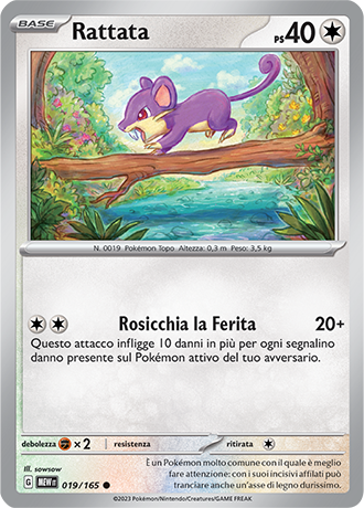 Rattata 019/165 - ITA - Near Mint - Scarlatto e Violetto - 151 - Carta Pokemon