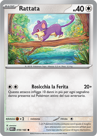 Rattata 019/165 - ITA - Mint - Scarlatto e Violetto - 151 - Carta Pokemon