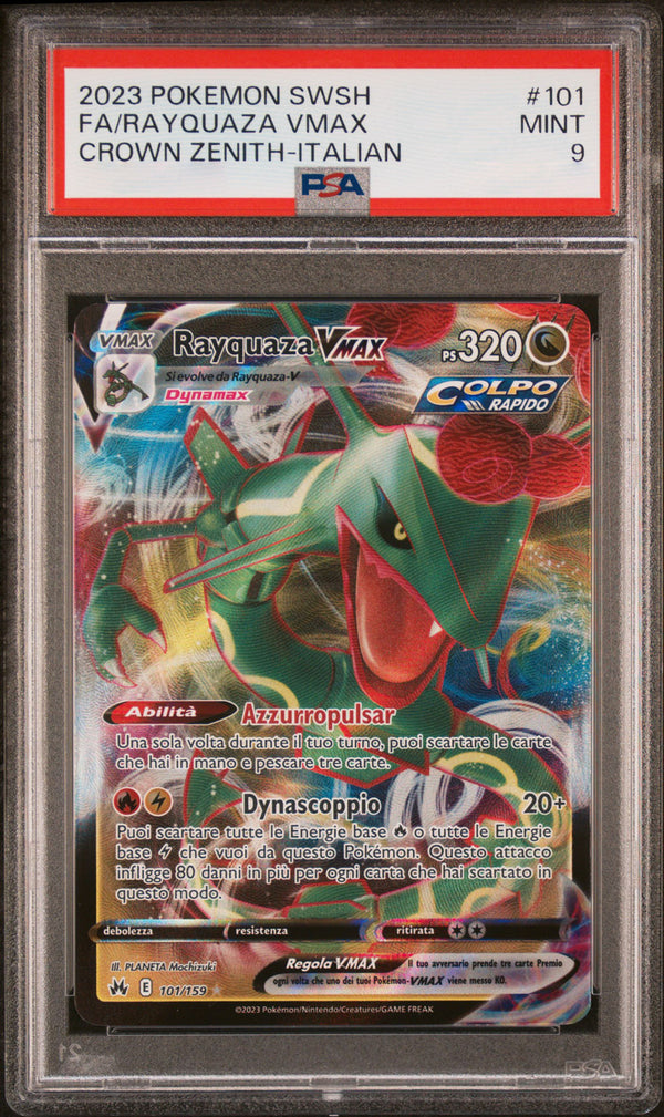 Rayquaza VMAX 101/159 - ITA - Mint - Gradata PSA 9 - Spada e Scudo - Zenit Regale - Carta Pokemon