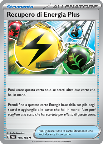 Recupero di Energia Plus 189/193 Reverse Holo - ITA - Near Mint - Scarlatto e Violetto - Evoluzioni a Paldea - Carta Pokemon