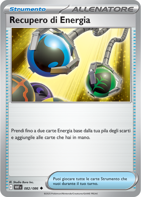 Recupero di Energia WHT 082/086 Reverse Holo - ITA - Near Mint - Scarlatto e Violetto - Fuoco Bianco - Carta Pokemon