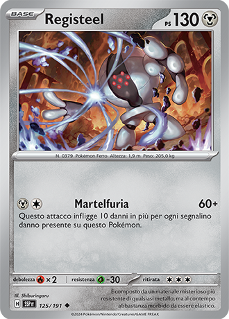 Registeel 125/191 Reverse Holo - ITA - Near Mint - Scarlatto e Violetto - Scintille Folgoranti - Carta Pokemon