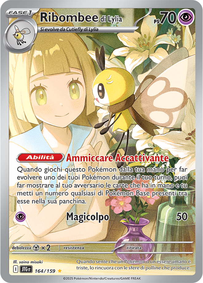Ribombee di Lylia JTG 164/159 - ITA - Near Mint - Scarlatto e Violetto - Avventure Insieme - Carta Pokemon