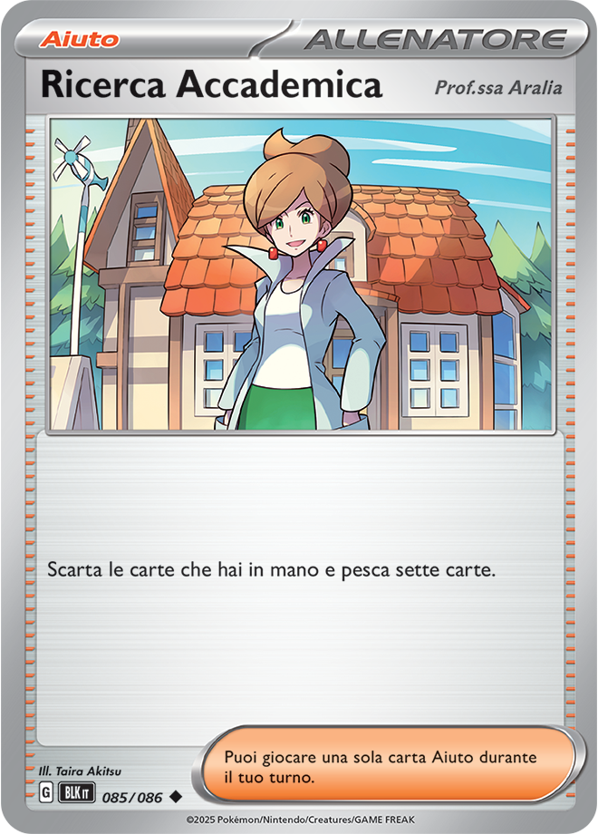 314Ricerca Accademica (Prof.ssa Aralia) BLK 085/086 Reverse Holo - ITA - Near Mint - Scarlatto e Violetto - Luce Nera - Carta Pokemon