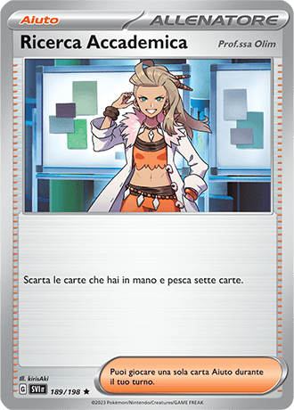 Ricerca Accademica Prof.ssa Olim 189/198 Reverse Holo - ITA - Near Mint - Scarlatto e Violetto - Carta Pokemon