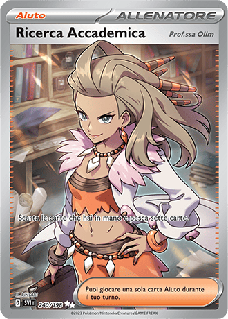 Ricerca Accademica Prof.ssa Olim 240/198 Full Art - ITA - Near Mint - Scarlatto e Violetto - Carta Pokemon