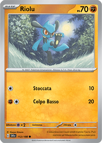 Riolu 112/198 - ITA - Near Mint - Scarlatto e Violetto - Carta Pokemon