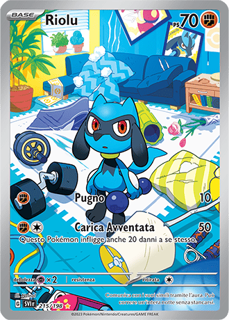 Riolu 215/198 Illustrazione Rara - ITA - Near Mint - Scarlatto e Violetto - Carta Pokemon