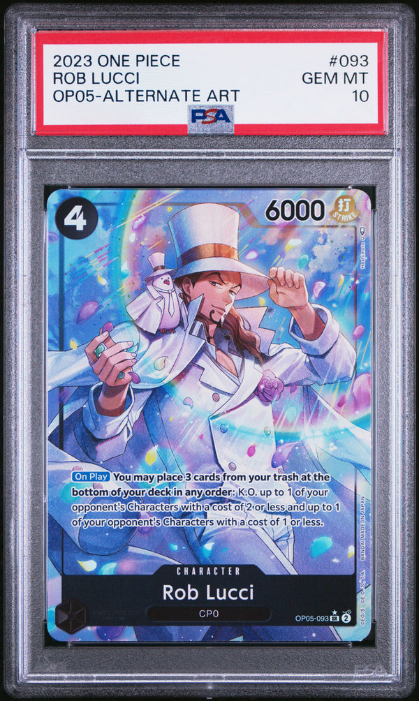 Rob Lucci OP05 - 093 Alternative Art - ENG - Mint - Gradata PSA 10 - Awakening of a New Era  - Carta One Piece Card Game