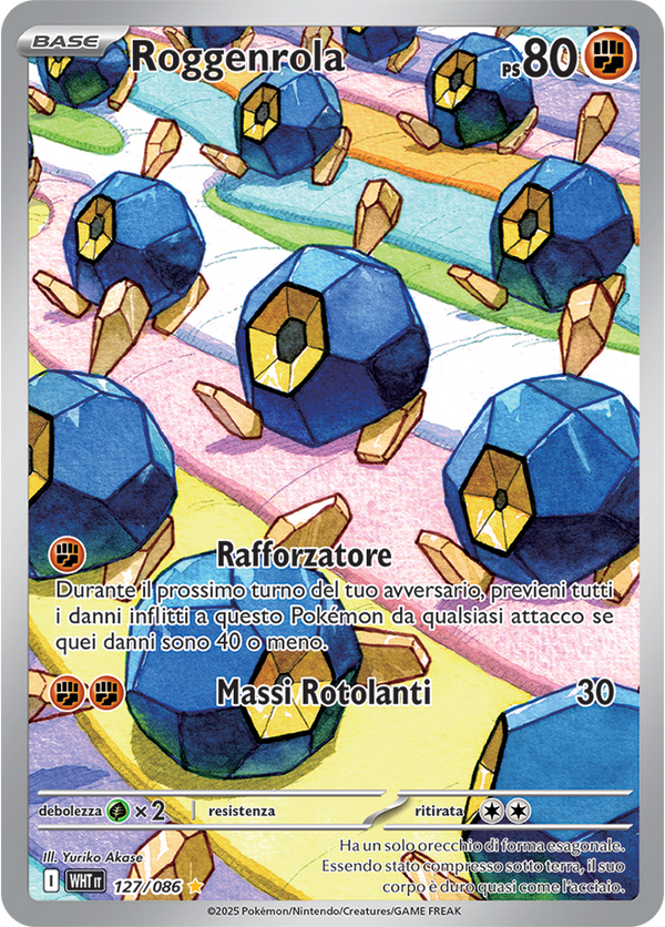 Roggenrola WHT 127/086 - ITA - Near Mint - Scarlatto e Violetto - Fuoco Bianco - Carta Pokemon