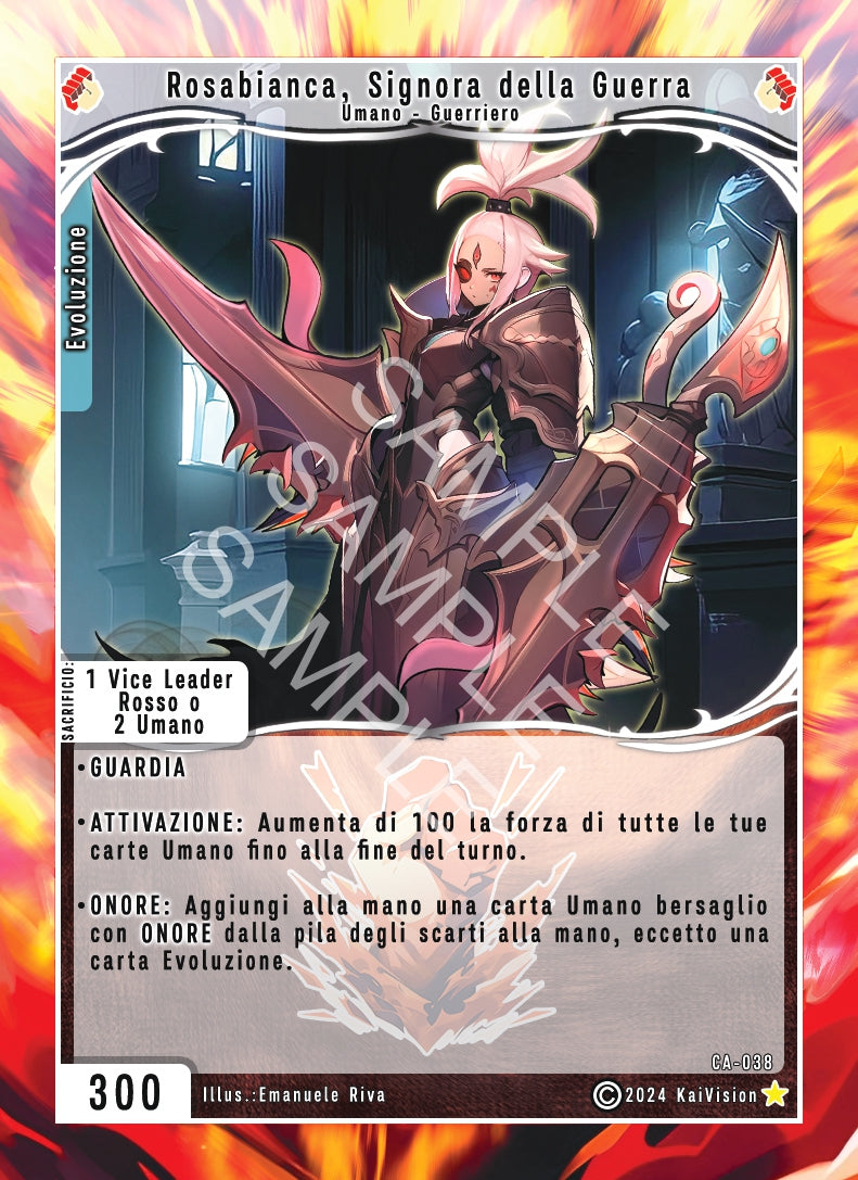 Rosabianca, Signora della Guerra CA - 038 Rara Foil - Unlimited - ITA - Near Mint - Cavalieri di Adam - Carta Creatures of Exo
