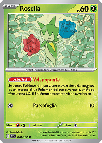 Roselia 008/162 Reverse Holo - ITA - Near Mint - Scarlatto e Violetto - CronoForze - Carta Pokemon