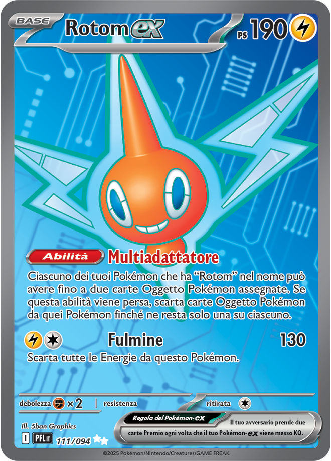 Rotom-ex PFL 111/094 - ITA - Near Mint - Megaevoluzione - Fiamme Spettrali - Carta Pokemon