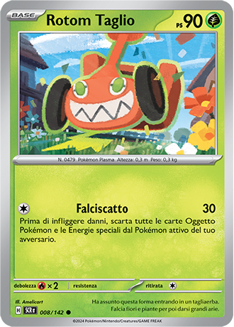 Rotom Taglio 008/142 Reverse Holo - ITA - Near Mint - Scarlatto e Violetto - Corona Astrale - Carta Pokemon
