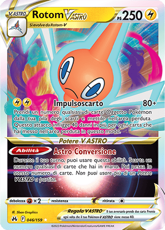 Rotom V Astro 046/159 - ITA - Mint - Spada e Scudo - Zenit Regale - Carta Pokemon