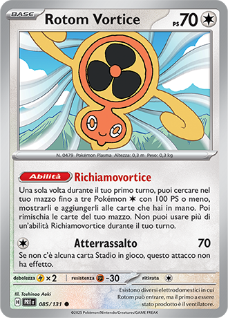 Rotom Vortice 085/131 Reverse Holo Masterball - ITA - Near Mint - Scarlatto e Violetto - Evoluzioni Prismatiche - Carta Pokemon