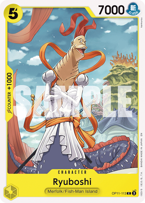 Ryuboshi OP11-113 - Character Giallo Common - Near Mint - A Fist of Divine Speed - Carta One Piece Card Game