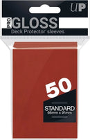 50 Bustine protettive Rosso Gloss Sleeves ULTRA PRO Standard Size 66 x 91 mm
