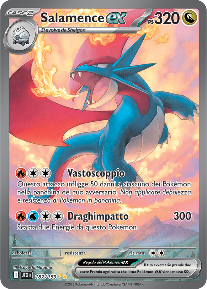 Salamence-ex 187/159 Alternative Art - ITA - Near Mint - Scarlatto e Violetto - Avventure Insieme - Carta Pokemon