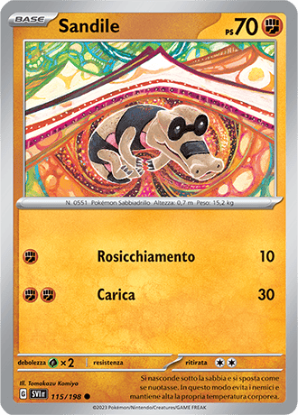 Sandile 115/198 - ITA - Near Mint - Scarlatto e Violetto - Carta Pokemon