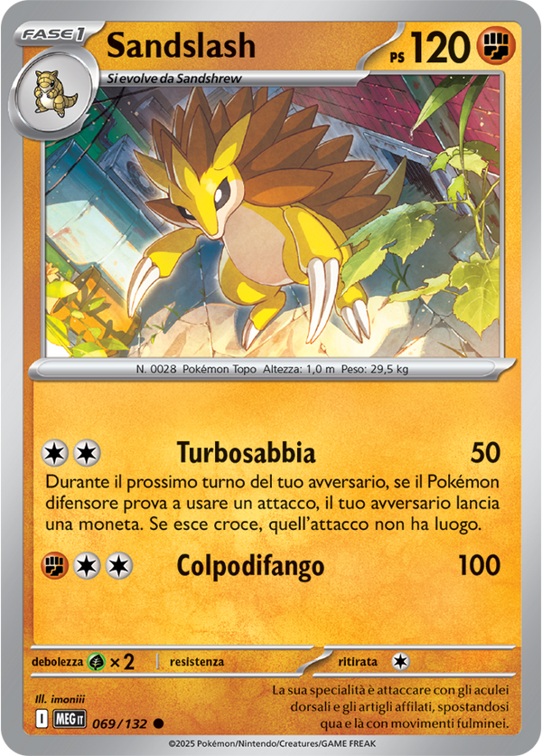 Sandslash MEG 069/132 - ITA - Near Mint - Megaevoluzione - Carta Pokemon