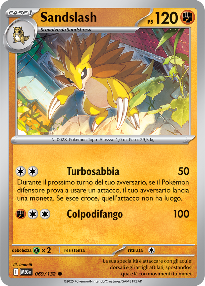 Sandslash MEG 069/132 - ITA - Near Mint - Megaevoluzione - Carta Pokemon