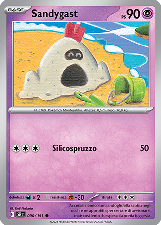 Sandygast 090/191 - ITA - Near Mint - Scarlatto e Violetto - Scintille Folgoranti - Carta Pokemon