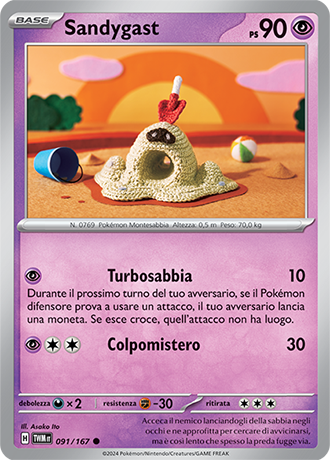Sandygast 091/167 Comune - ITA - Near Mint - Scarlatto e Violetto - Crepuscolo Mascherato - Carta Pokemon