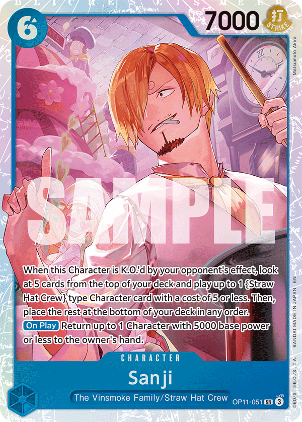 Sanji OP11-051 V1 - Character Blu Super Rare - Near Mint - A Fist of Divine Speed - Carta One Piece Card Game