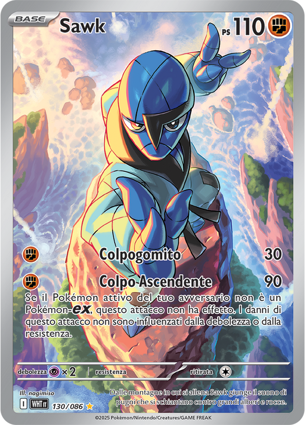 Sawk WHT 130/086 - ITA - Near Mint - Scarlatto e Violetto - Fuoco Bianco - Carta Pokemon