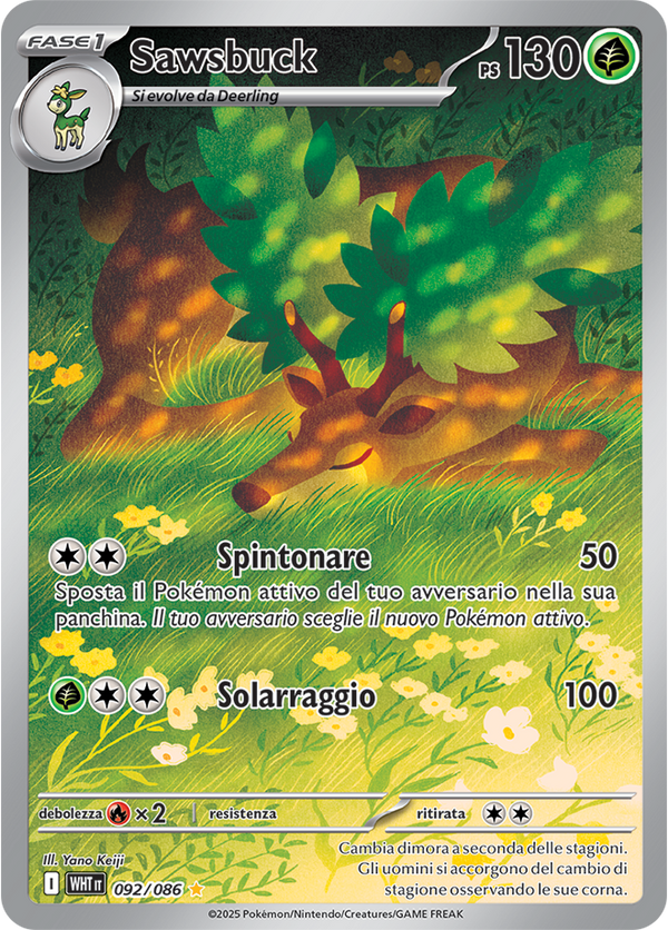 Sawsbuck WHT 092/086 - ITA - Near Mint - Scarlatto e Violetto - Fuoco Bianco - Carta Pokemon