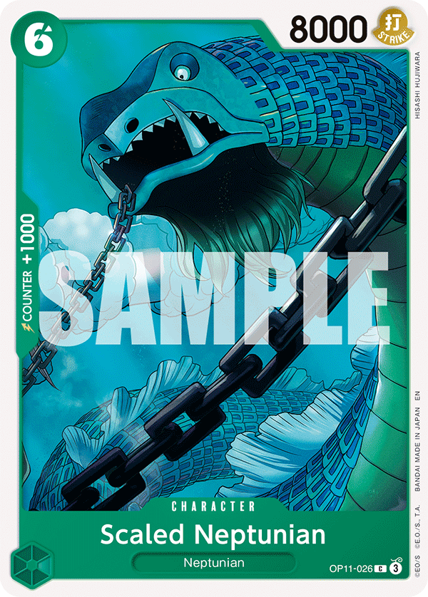 Scaled Neptunian OP11-026 - Character Verde Common - Near Mint - A Fist of Divine Speed - Carta One Piece Card Game