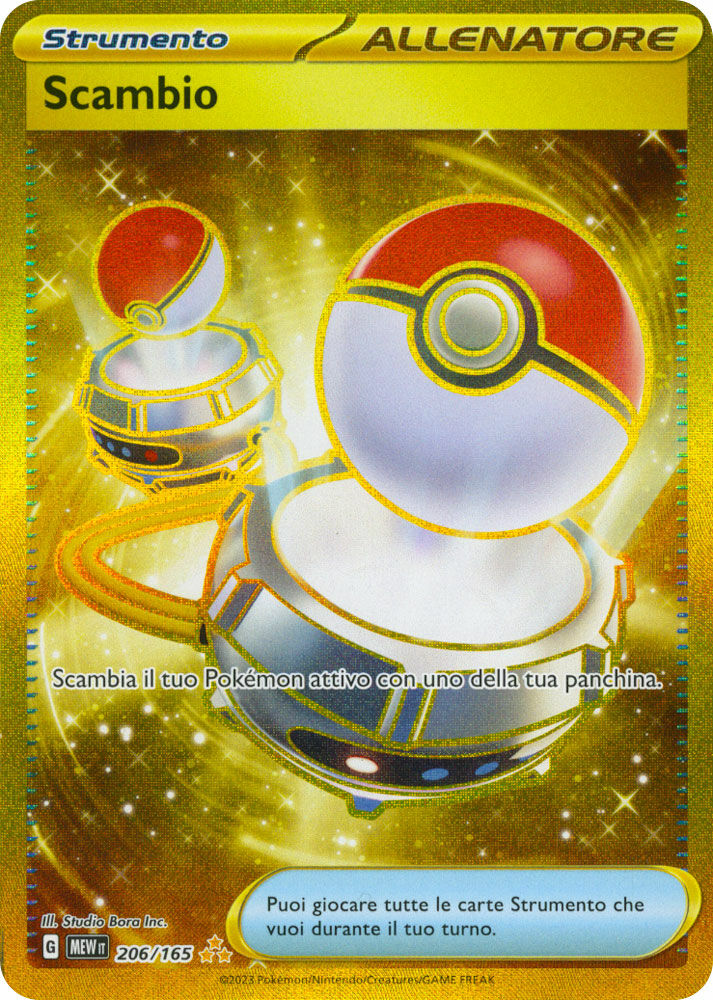 Scambio 206/165 Rara Segreta Oro - ITA - Mint - Scarlatto e Violetto - 151 - Carta Pokemon