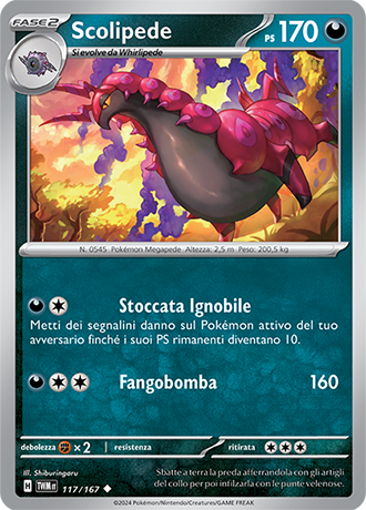 Scolipede 117/167 Non Comune - ITA - Near Mint - Scarlatto e Violetto - Crepuscolo Mascherato - Carta Pokemon