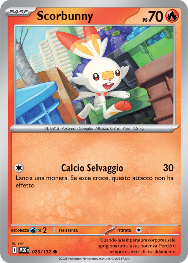 Scorbunny MEG 026/132 - ITA - Near Mint - Megaevoluzione - Carta Pokemon