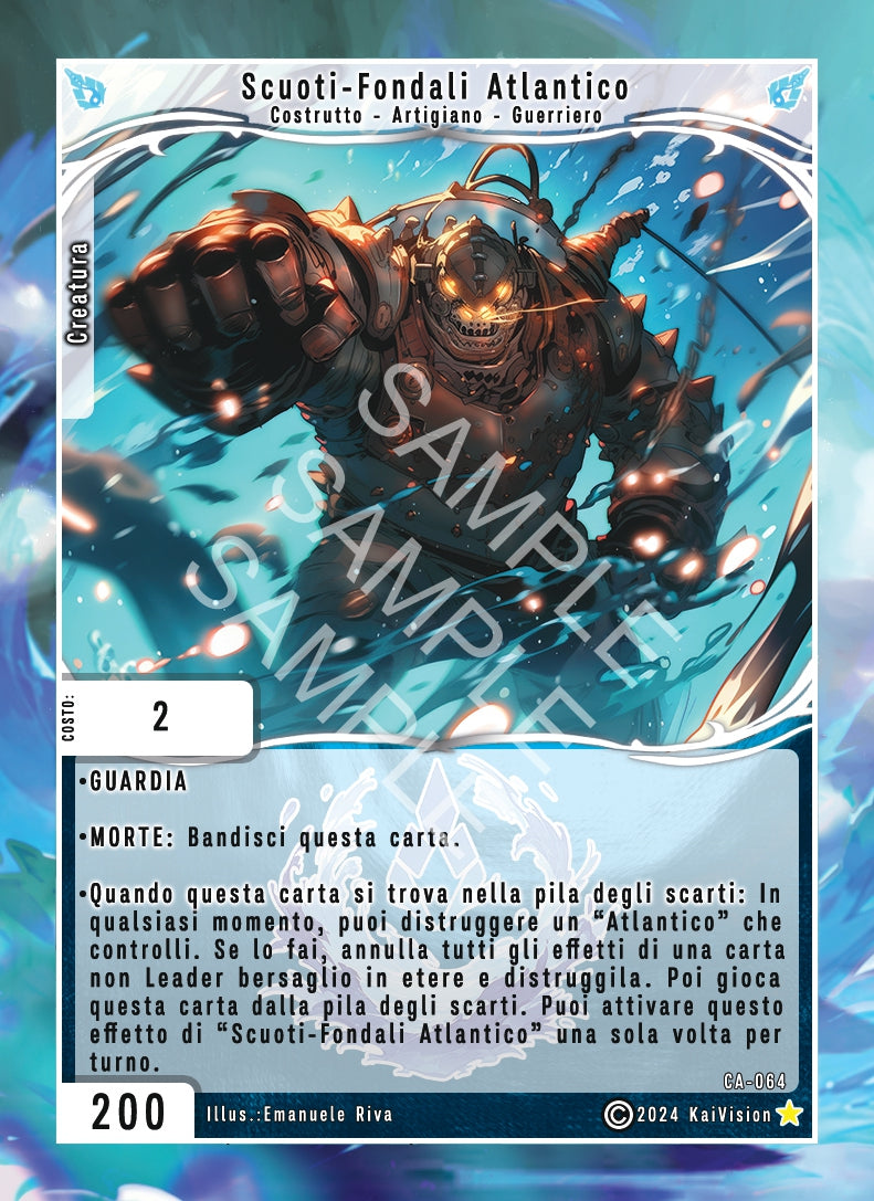 Scuoti-Fondali Atlantico CA - 064 Rara Foil - Unlimited - ITA - Near Mint - Cavalieri di Adam - Carta Creatures of Exo