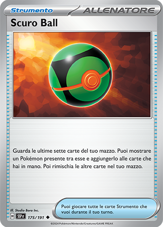 Scuro Ball 175/191 Reverse Holo - ITA - Near Mint - Scarlatto e Violetto - Scintille Folgoranti - Carta Pokemon